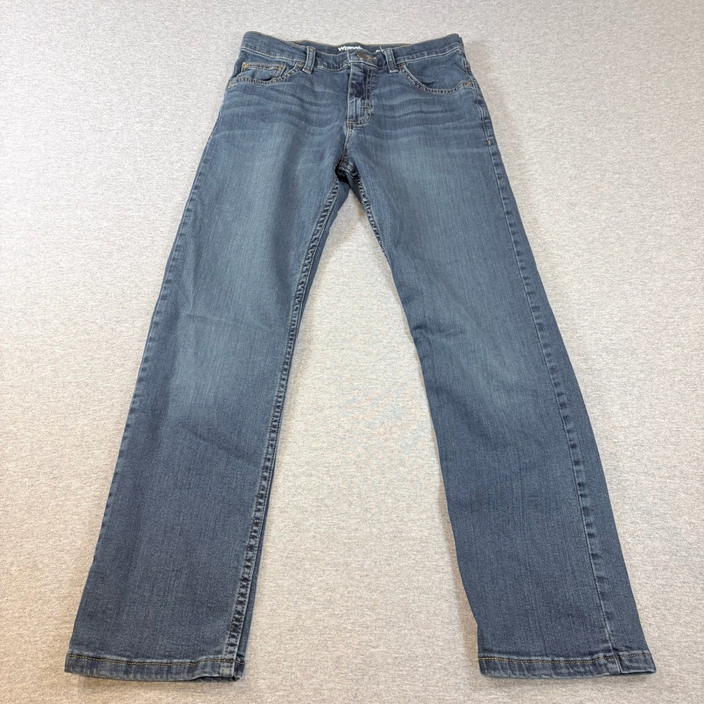 Wrangler Classic Straight Jeans Boys 14 Blue Denim Adjustable Waist